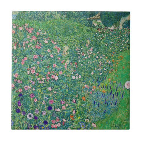 Gustav Klimt _ Italian Garden Landscape Ceramic Tile