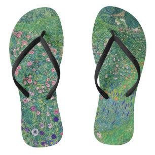 Gustav Klimt - Italian Garden Landscape Flip Flops