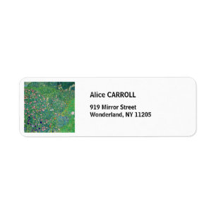 Gustav Klimt - Italian Garden Landscape Label