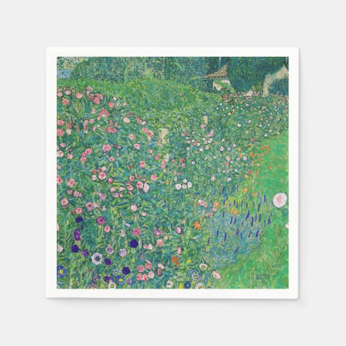 Gustav Klimt _ Italian Garden Landscape Napkins