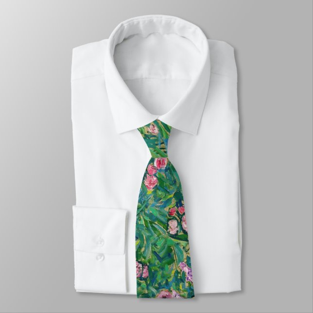 Gustav Klimt - Italian Garden Landscape Neck Tie (Tied)