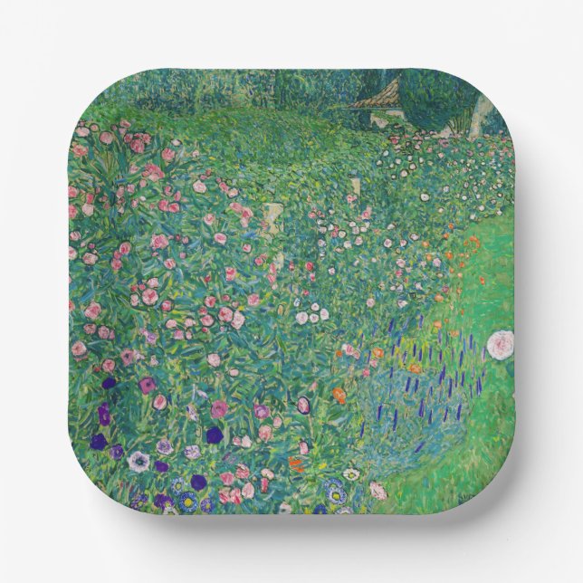 Gustav Klimt - Italian Garden Landscape Paper Plates (Front)