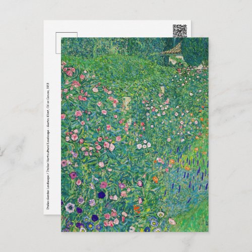 Gustav Klimt _ Italian Garden Landscape Postcard