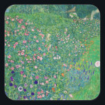 Gustav Klimt - Italian Garden Landscape Square Sticker<br><div class="desc">Italian Garden Landscape / Italian Horticultural Landscape - Gustav Klimt,  Oil on Canvas,  1913</div>