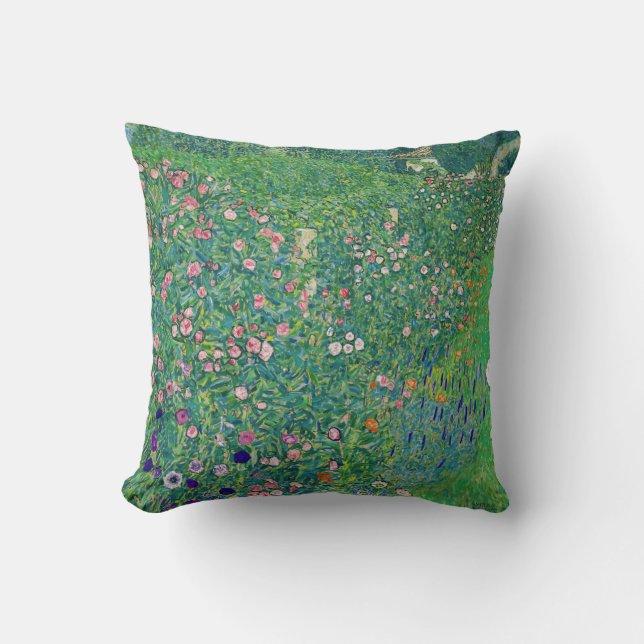 Gustav Klimt - Italian Garden Landscape Throw Pillow (Front)