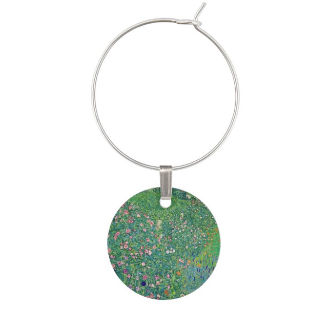 Gustav Klimt - Italian Garden Landscape Wine Charm (Front)