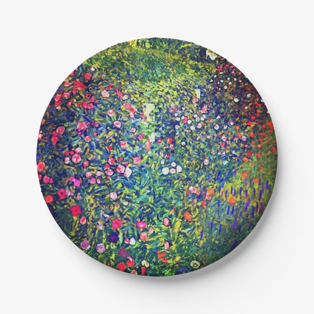 Gustav Klimt Italian Garden Paper Plates (Front)