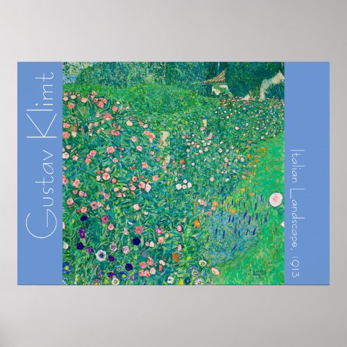 Gustav Klimt Italian Landscape Floral Painting Poster