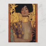 Gustav Klimt Judith Postcard<br><div class="desc">Gustav Klimt Judith postcard. Oil painting on canvas from 1901. Gustav Klimt’s beautiful depiction of the biblical story of Judith and Holofernes. Great for fans of Austrian symbolism,  Klimt and fine art.</div>