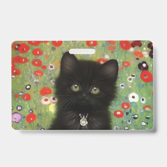Gustav Klimt Kitten Badge (Front)