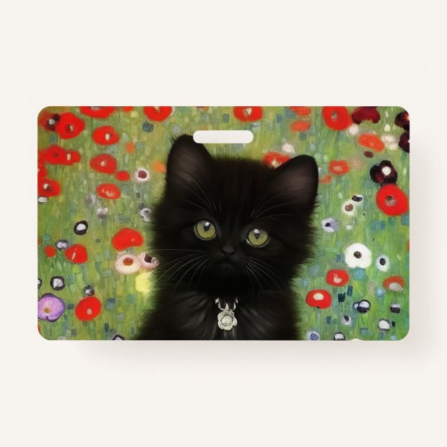 Gustav Klimt Kitten Badge (Front)