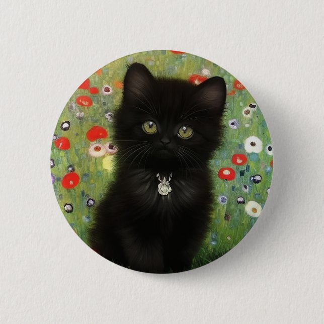 Gustav Klimt Kitten Button (Front)