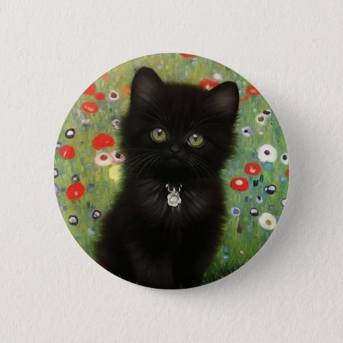 Gustav Klimt Kitten Button