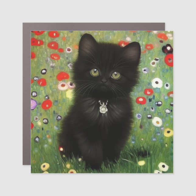 Gustav Klimt Kitten Car Magnet (Front)