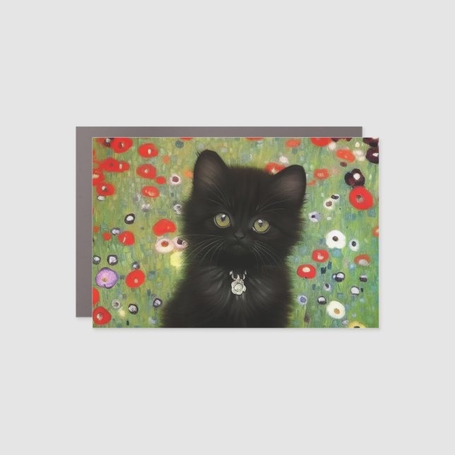 Gustav Klimt Kitten Car Magnet (Front)