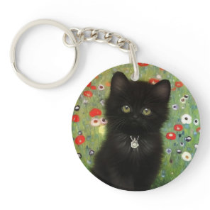 Gustav Klimt Kitten Keychain