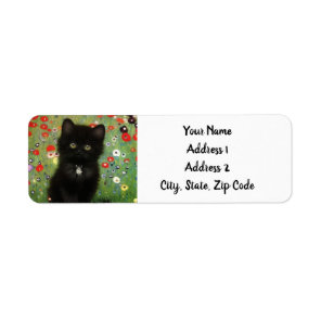 Gustav Klimt Kitten Label