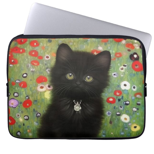 Gustav Klimt Kitten Laptop Sleeve (Front)