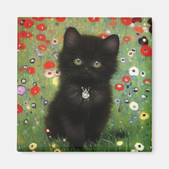 Gustav Klimt Kitten Magnet (Front)