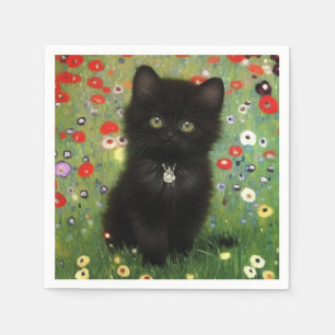 Gustav Klimt Kitten Napkins