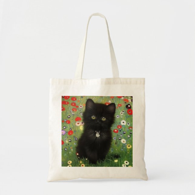 Gustav Klimt Kitten Tote Bag (Front)