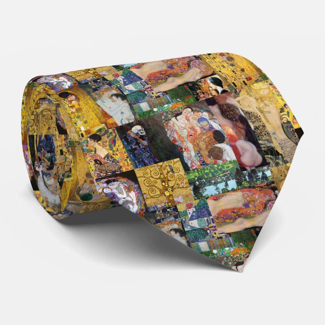 Gustav Klimt ,“ Klimt's collage works ” ネクタイ Neck Tie (Rolled)