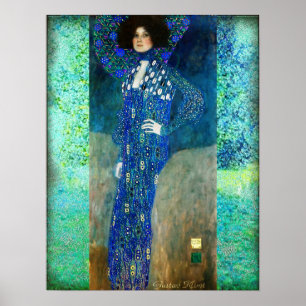 Gustav Klimt Lady in Blue Poster