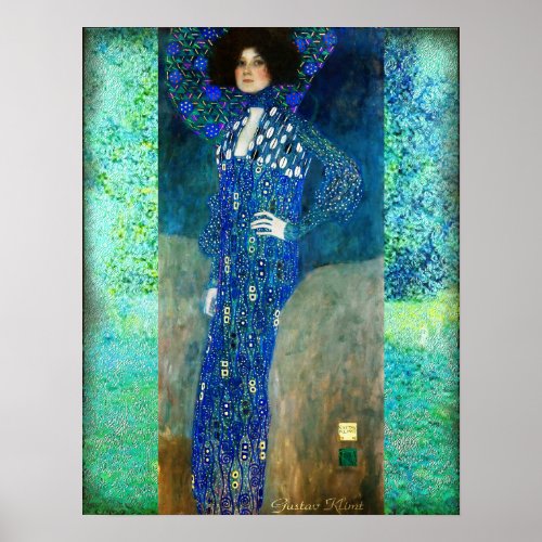 Gustav Klimt Lady in Blue Poster
