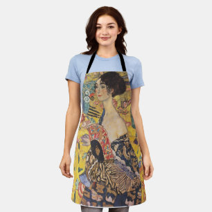 Gustav Klimt Lady with a Fan Art Nouveau Apron