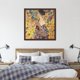 Gustav Klimt Lady with a Fan Art Nouveau Framed Art