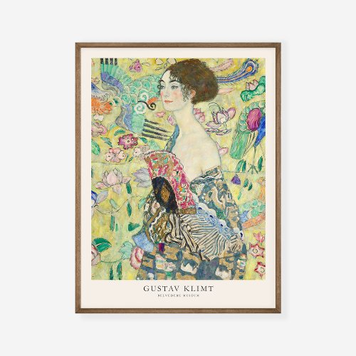 Gustav Klimt Lady with Fan Art Exhibition Poster