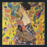 Gustav Klimt Lady With Fan Art Nouveau Painting<br><div class="desc">Gustav Klimt Lady With Fan Art Nouveau Painting This half portrait of a beautiful woman shows a yellow background with asiatic ornaments, colorful birds and lotus flowers. The lady wears a dress in the style of a kimono imprinted with motives of a Chinese dragon dress. Beautiful artistic romantic decorative fine...</div>