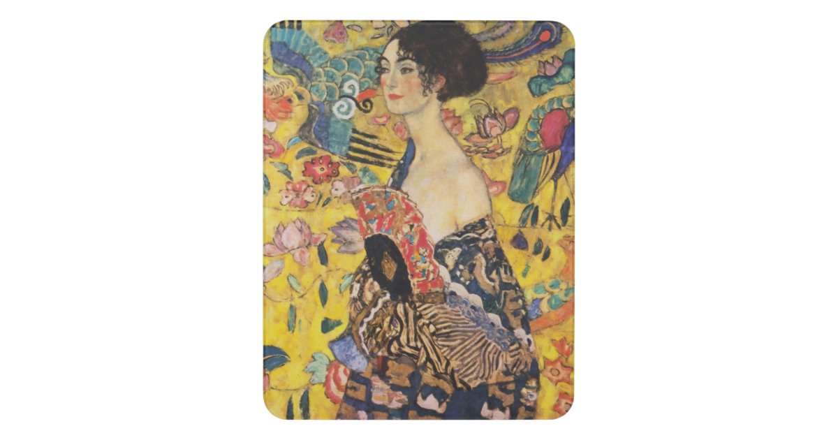 Gustav Klimt Lady With Fan Art Nouveau Painting Door Sign | Zazzle