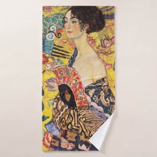 Gustav Klimt Lady With Fan Bath Towel