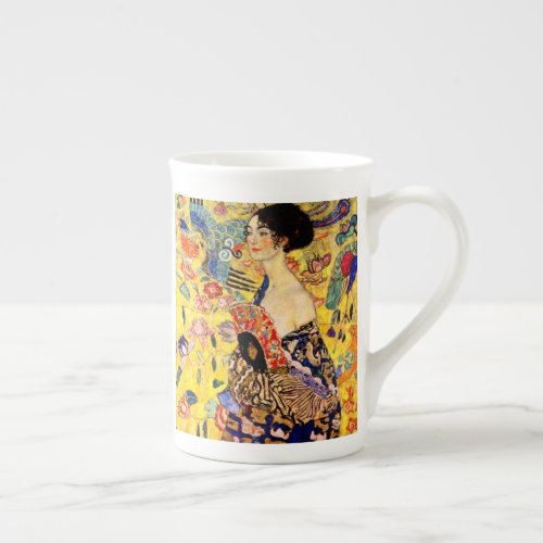 Gustav Klimt Lady with Fan Bone China Mug