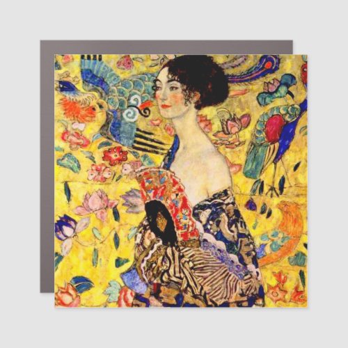 Gustav Klimt Lady with Fan Car Magnet