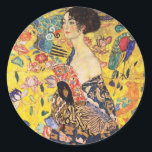 Gustav Klimt Lady With Fan Classic Round Sticker<br><div class="desc">Gustav Klimt Lady With Fan</div>