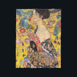 Gustav Klimt - Lady with Fan Fleece Blanket<br><div class="desc">Lady with Fan - Gustav Klimt,  Oil on Canvas,  1917-1918</div>