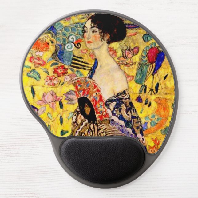Gustav Klimt Lady with Fan Gel Mouse Pad (Front)