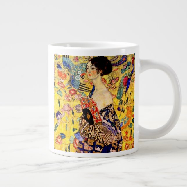 Gustav Klimt Lady with Fan Giant Coffee Mug (Right)