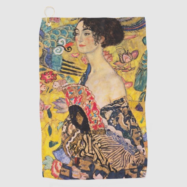 Gustav Klimt - Lady with Fan Golf Towel (Front)