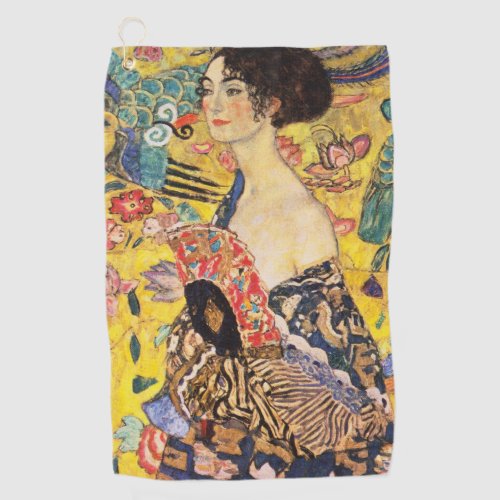 Gustav Klimt Lady With Fan Golf Towel