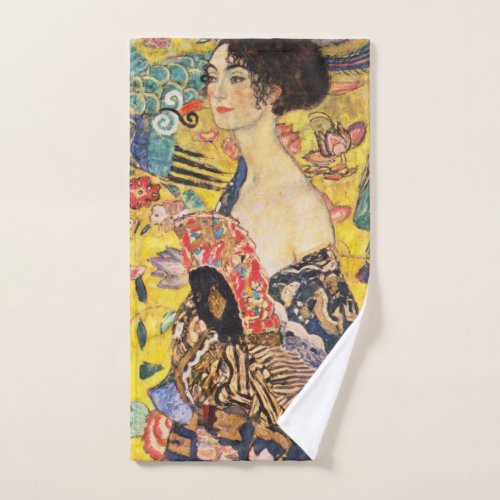 Gustav Klimt Lady With Fan Hand Towel