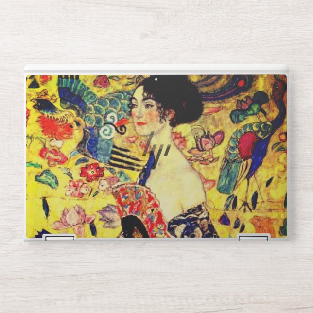 Gustav Klimt Lady with Fan HP Laptop Skin (Front)