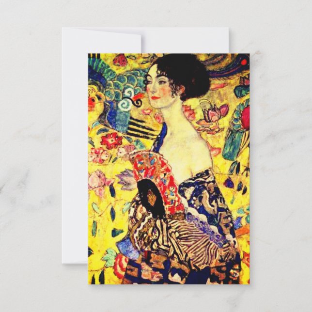 Gustav Klimt Lady with Fan Invitation (Front)