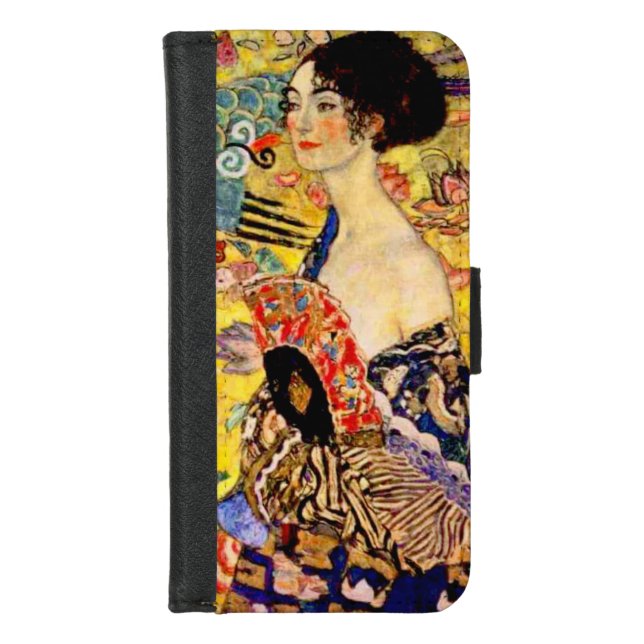 Gustav Klimt Lady with Fan iPhone Wallet Case (Front)