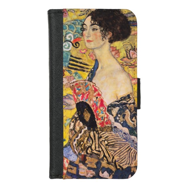 Gustav Klimt - Lady with Fan iPhone Wallet Case (Front)
