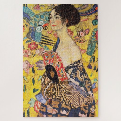 Gustav Klimt Lady With Fan Jigsaw Puzzle