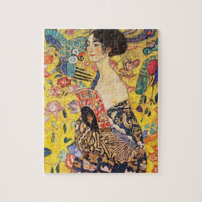 Gustav Klimt Lady With Fan Jigsaw Puzzle (Vertical)