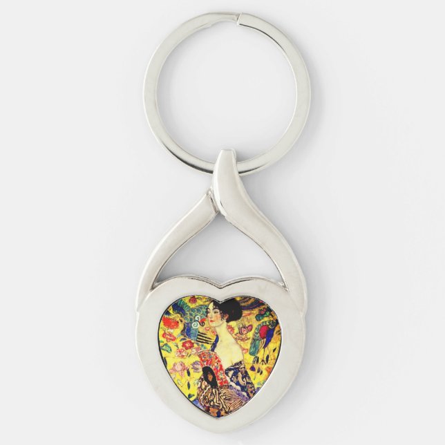 Gustav Klimt Lady with Fan Keychain (Front)